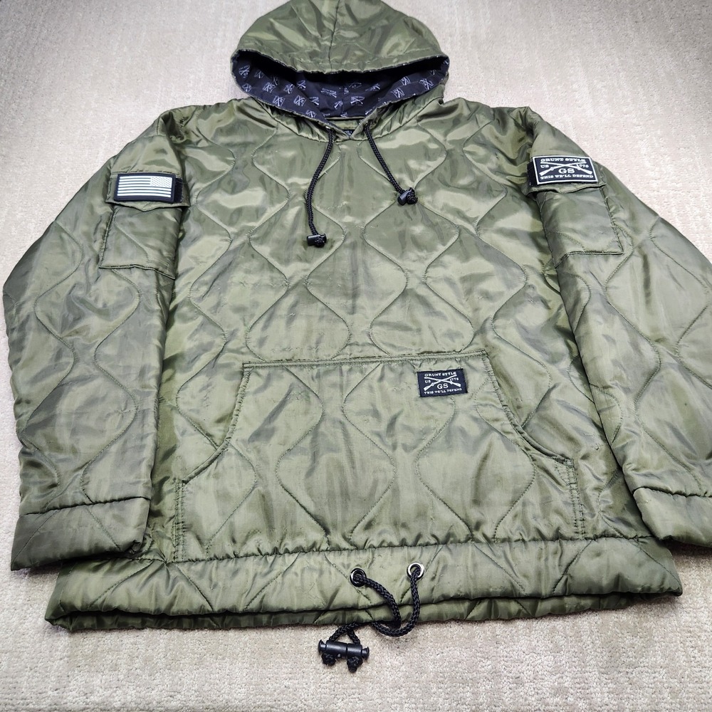 Woobie Pullover Hoodie Men Large Grunt Style Military Liner Jacket Green Ruck